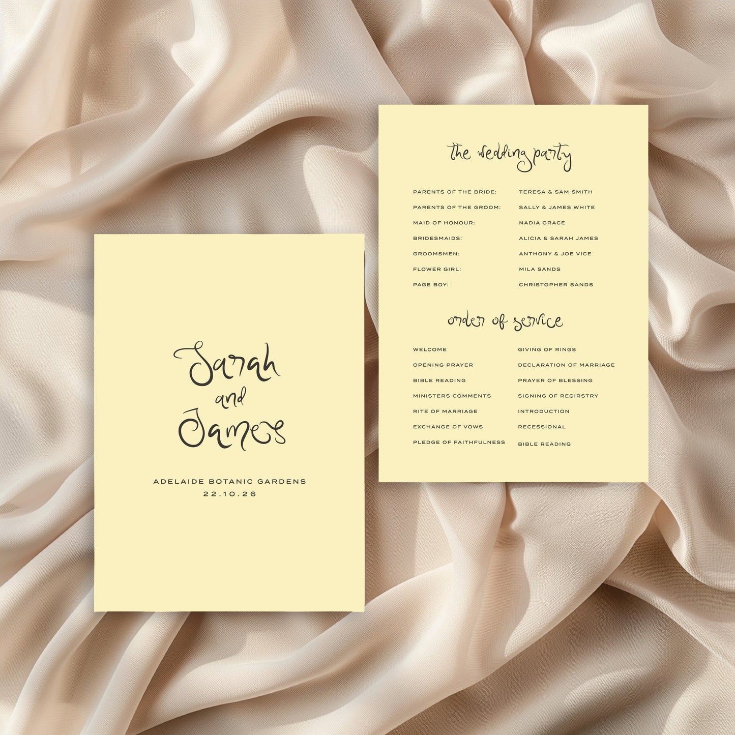Amalfi Coast - Order of Service