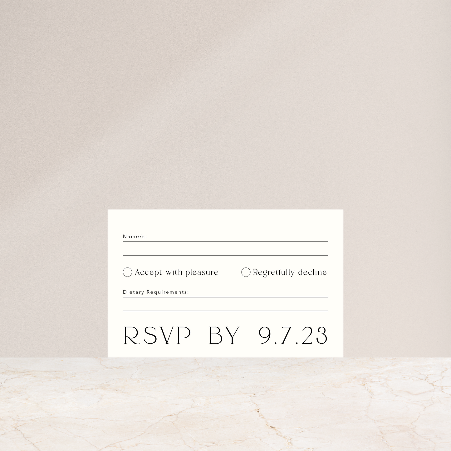 Just My Type - Rsvp Card