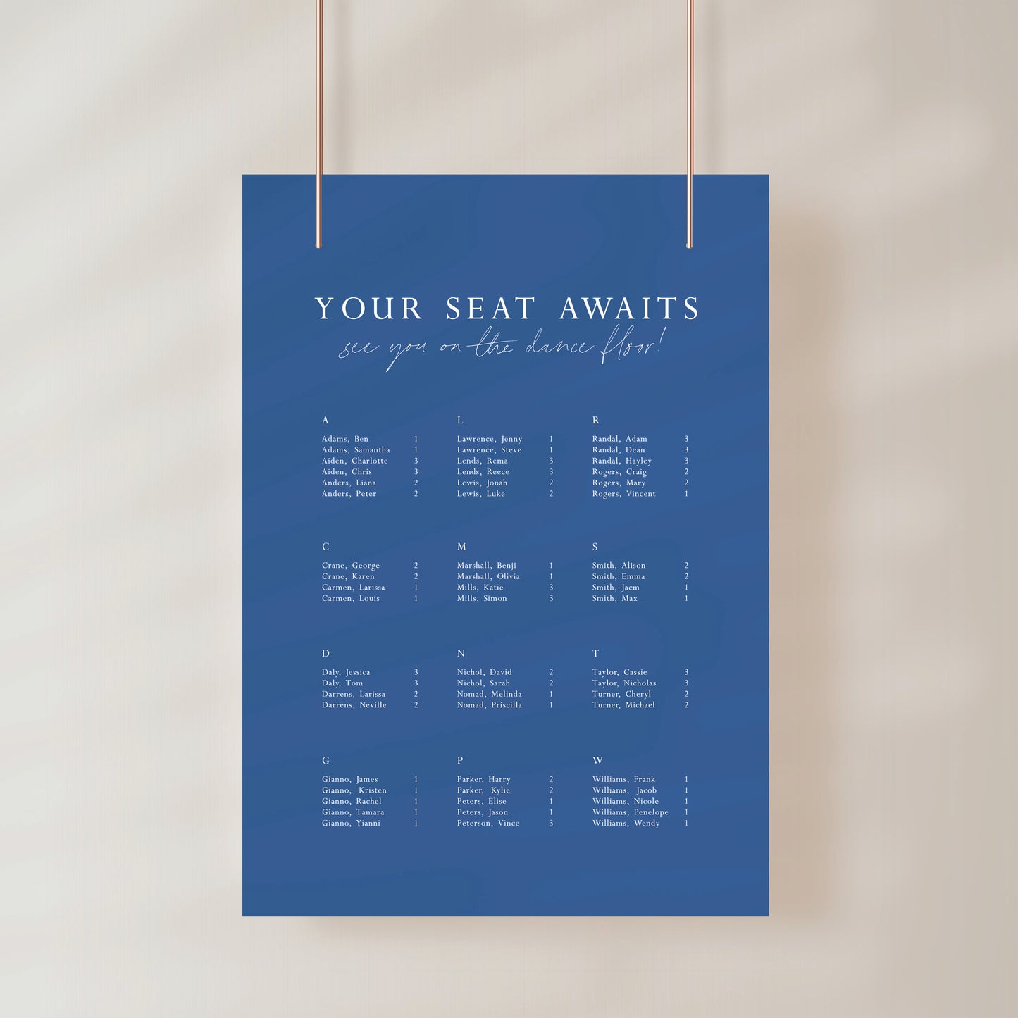 
                  
                    All You Need Is Love - Seating Chart
                  
                