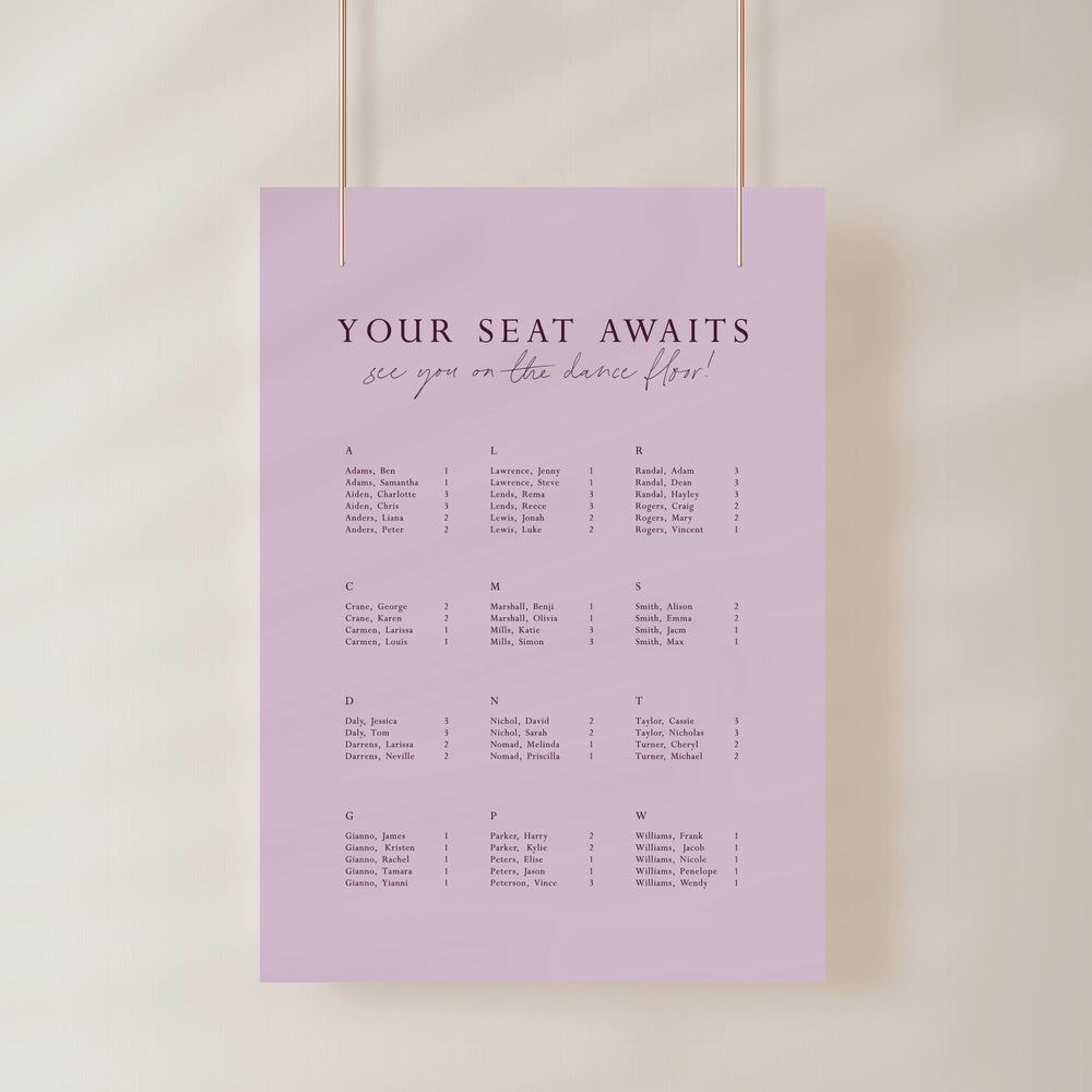 
                  
                    All You Need Is Love - Seating Chart
                  
                