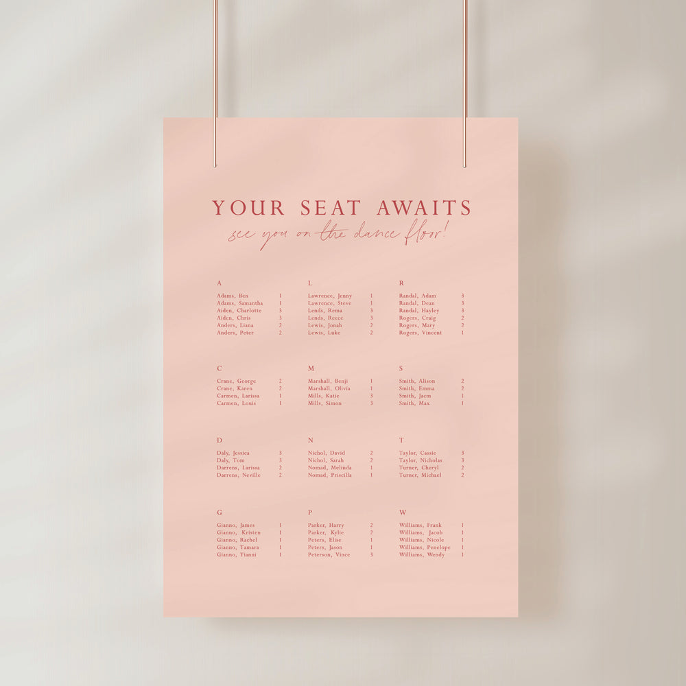 
                  
                    All You Need Is Love - Seating Chart
                  
                