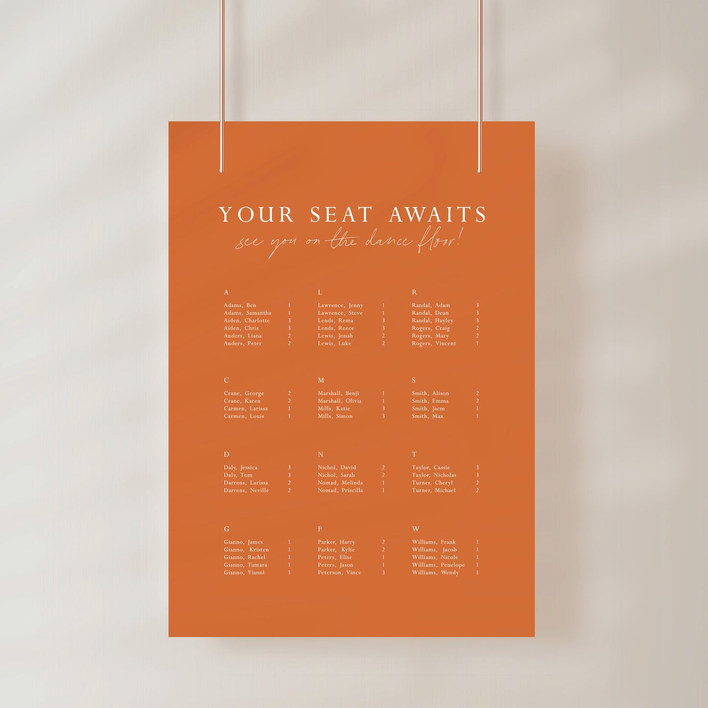 
                  
                    All You Need Is Love - Seating Chart
                  
                