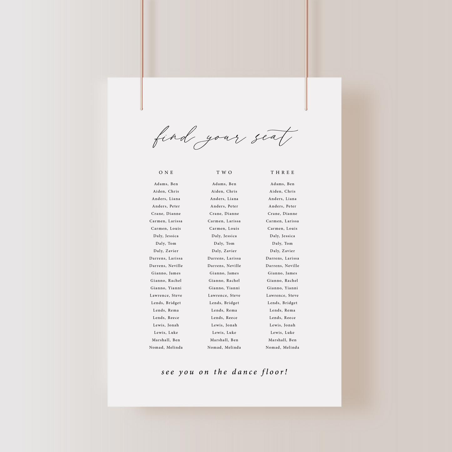 
                  
                    Amore - Seating Chart
                  
                