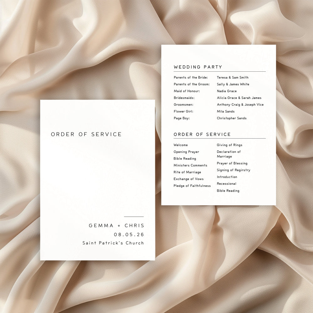 Between The Lines - Order Of Service