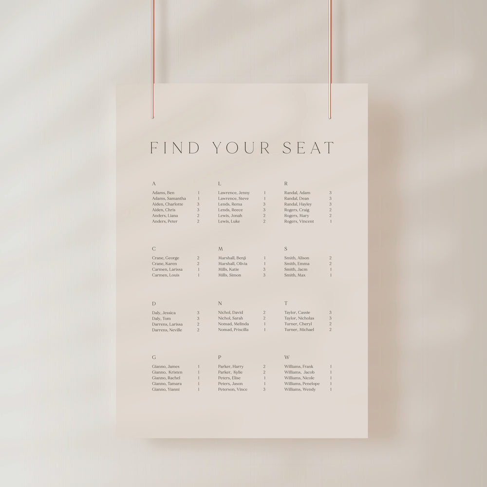 
                  
                    Classico - Seating Chart
                  
                
