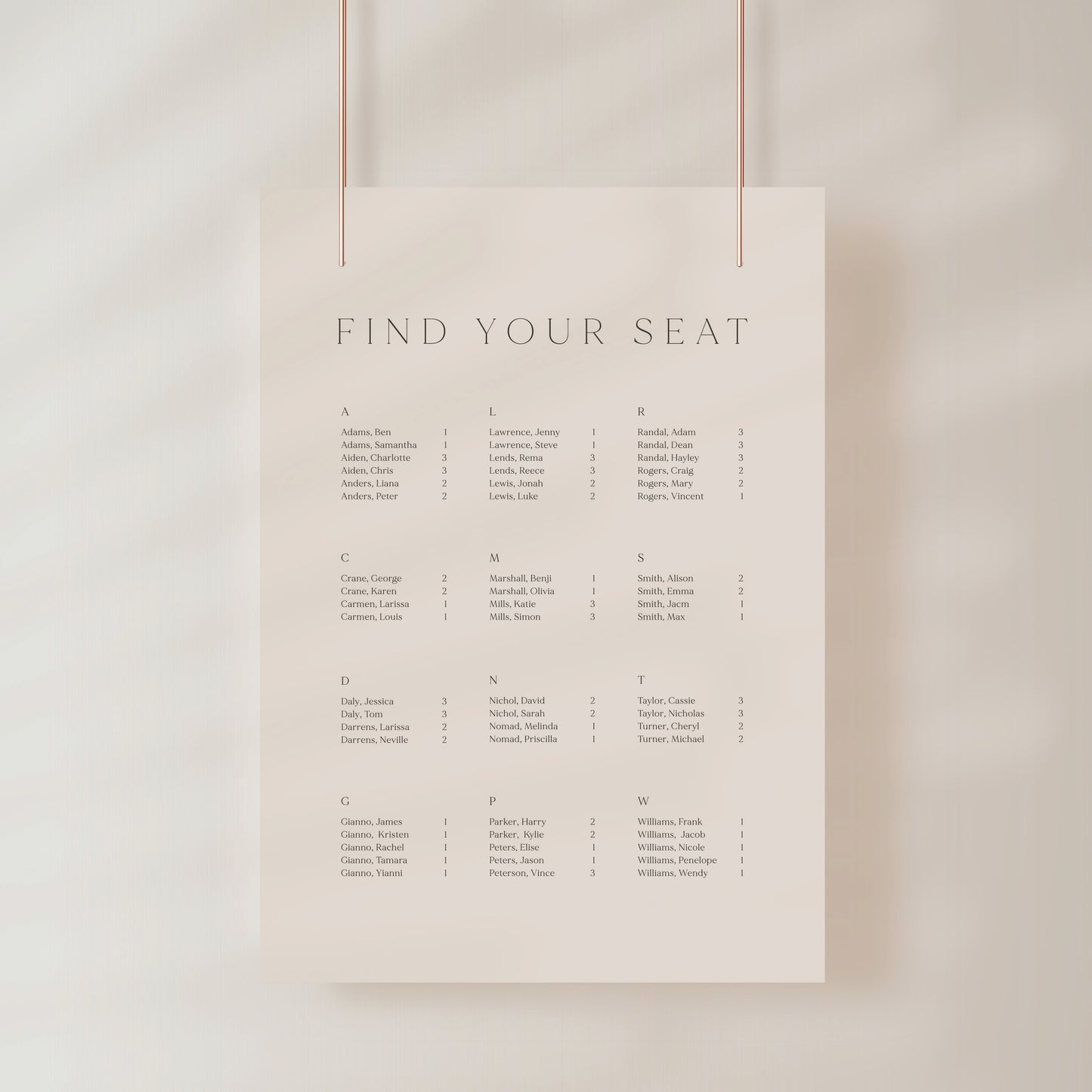 
                  
                    Classico - Seating Chart
                  
                