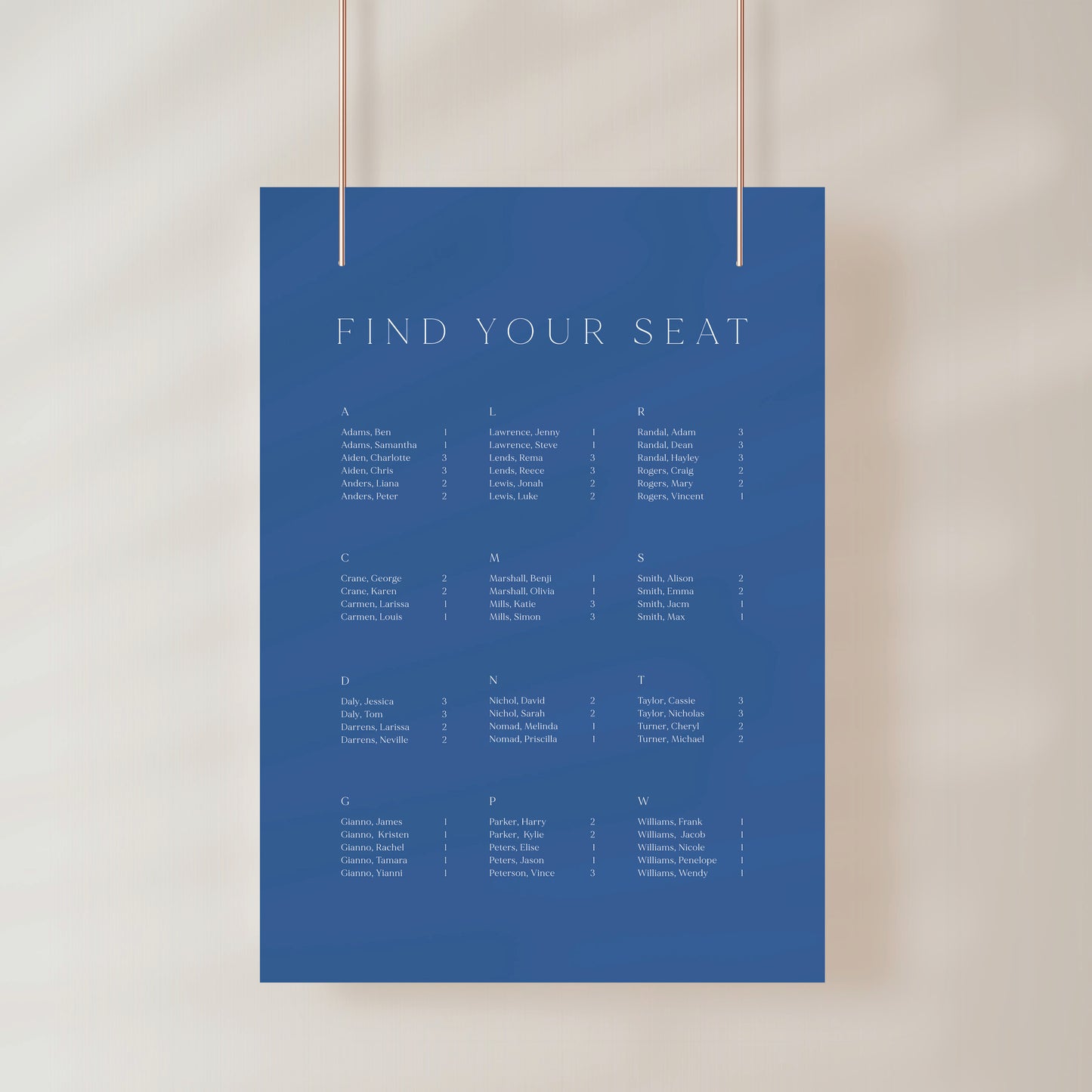 
                  
                    Classico - Seating Chart
                  
                