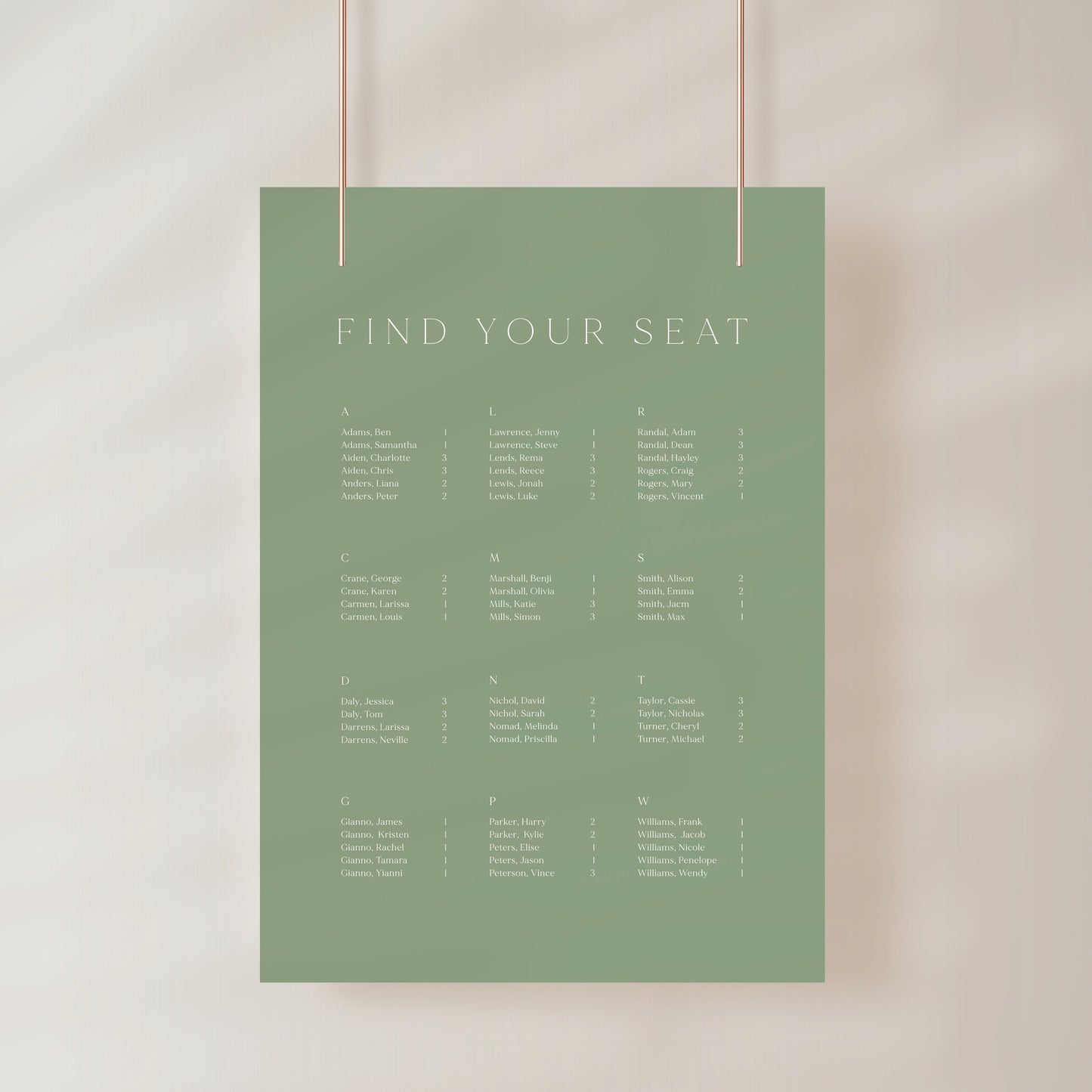 
                  
                    Classico - Seating Chart
                  
                