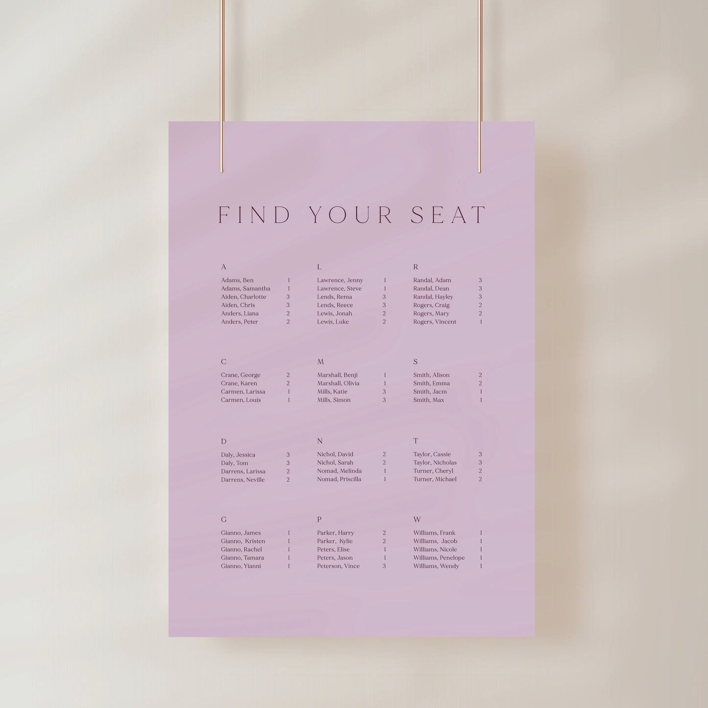 
                  
                    Classico - Seating Chart
                  
                