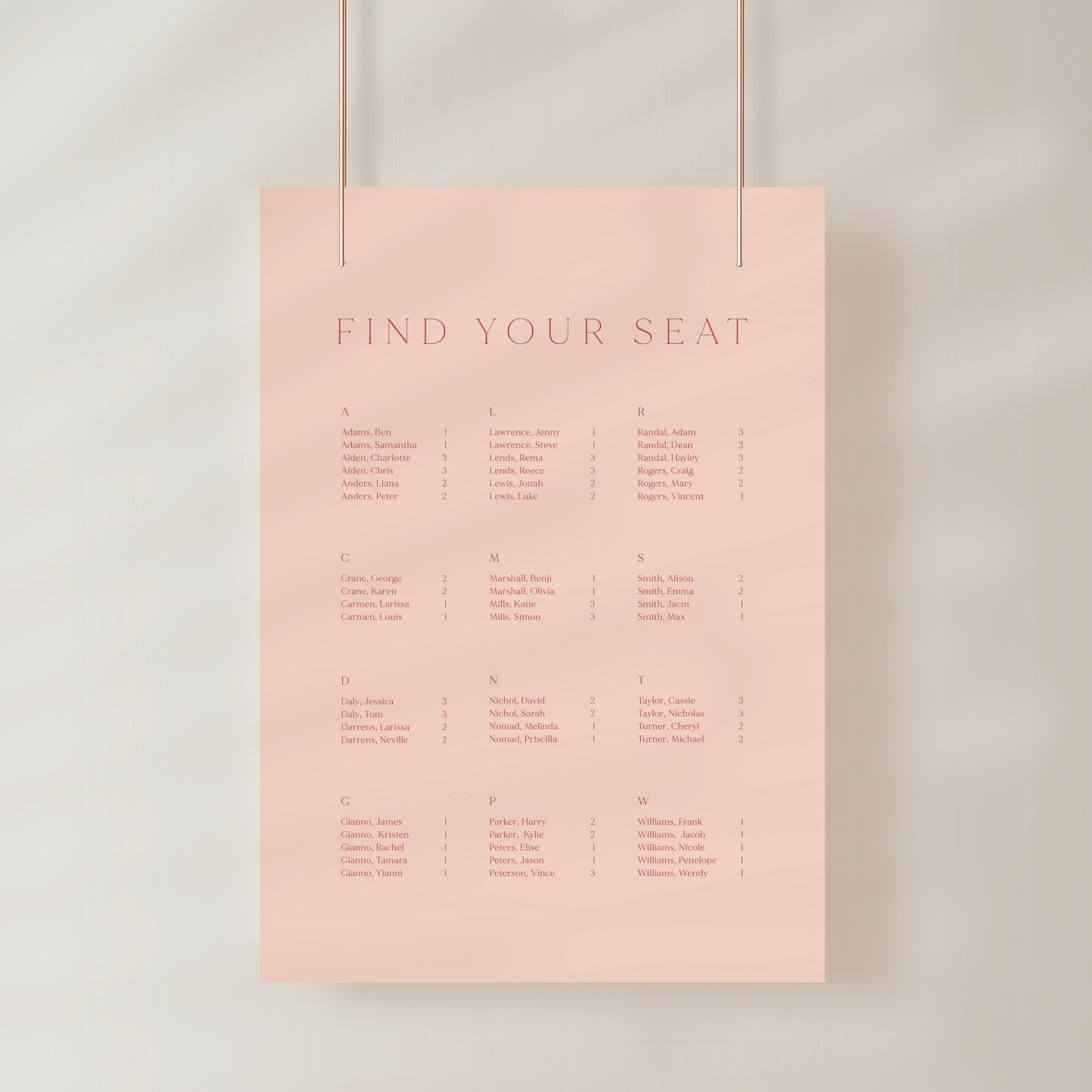 
                  
                    Classico - Seating Chart
                  
                