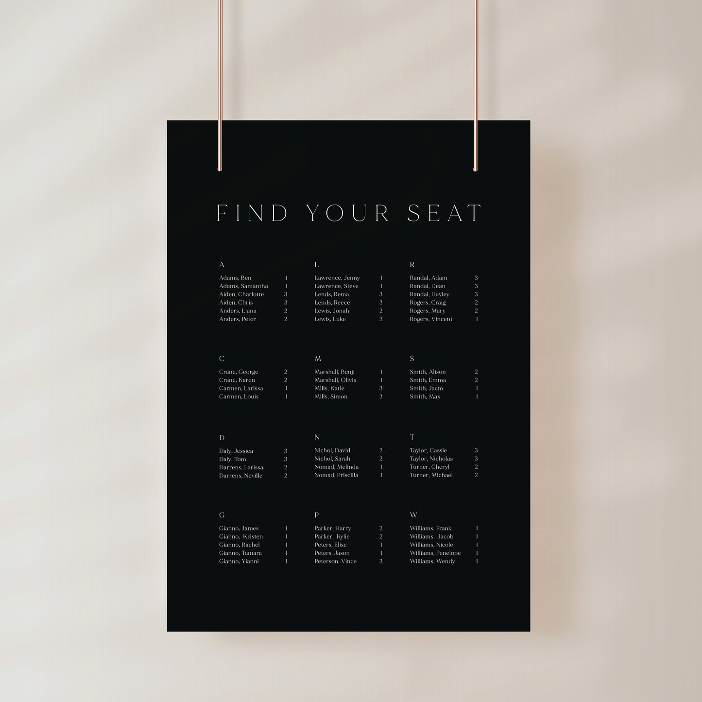 
                  
                    Classico - Seating Chart
                  
                