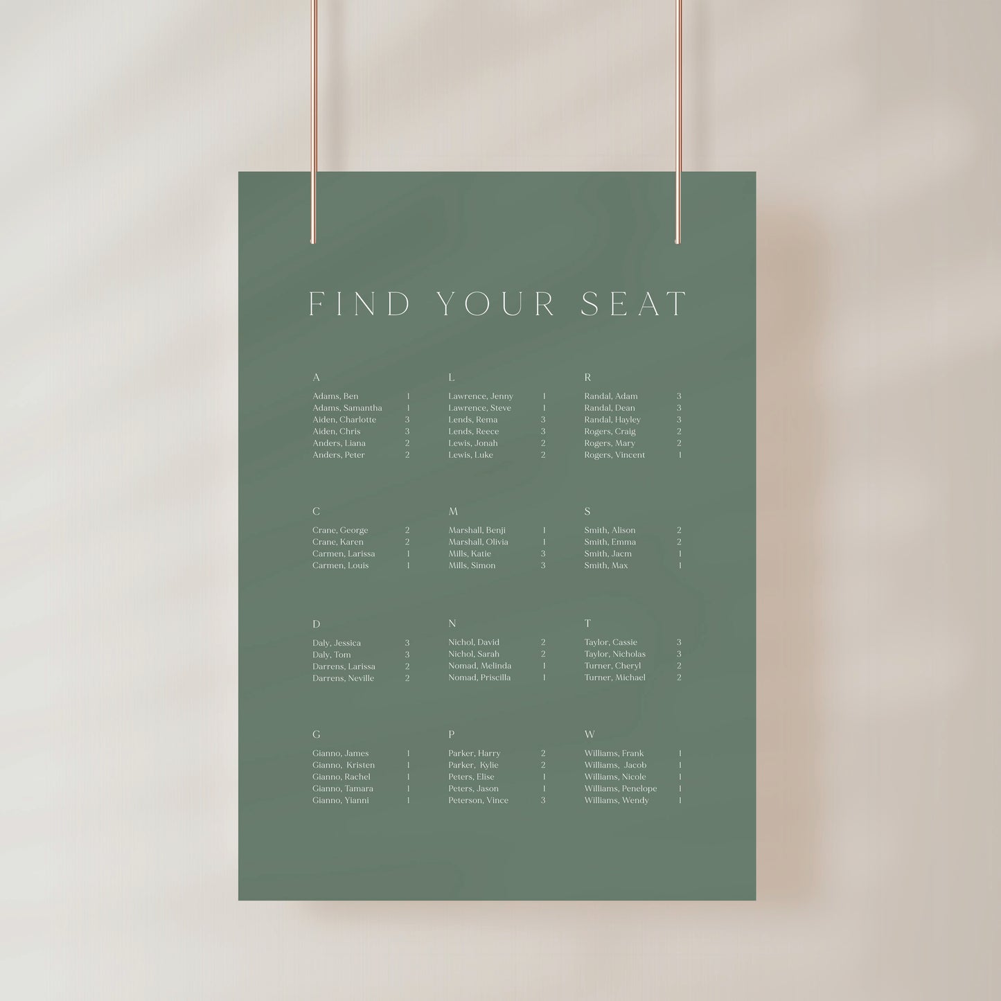 
                  
                    Classico - Seating Chart
                  
                