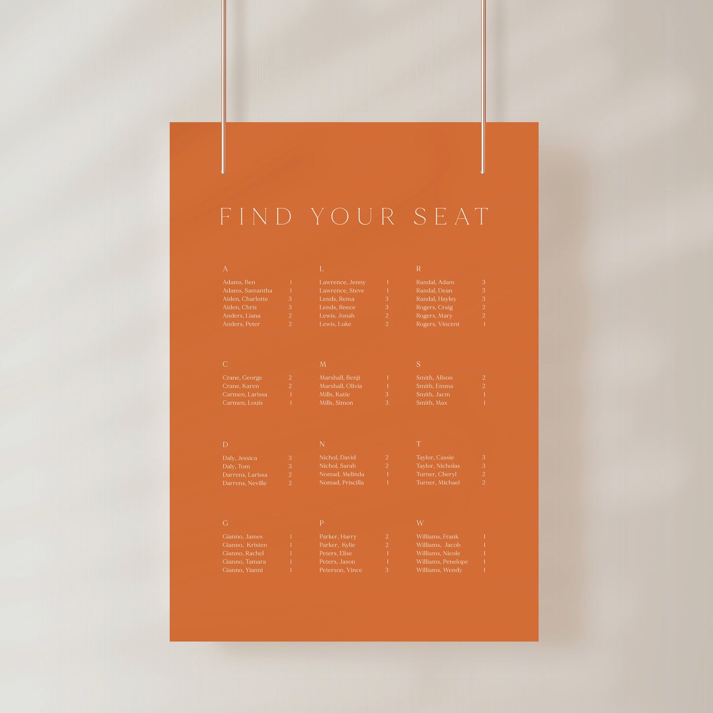 
                  
                    Classico - Seating Chart
                  
                