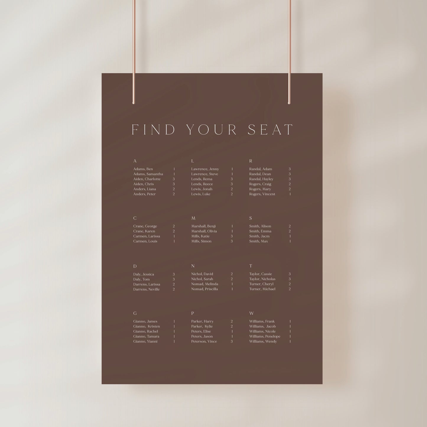 
                  
                    Classico - Seating Chart
                  
                