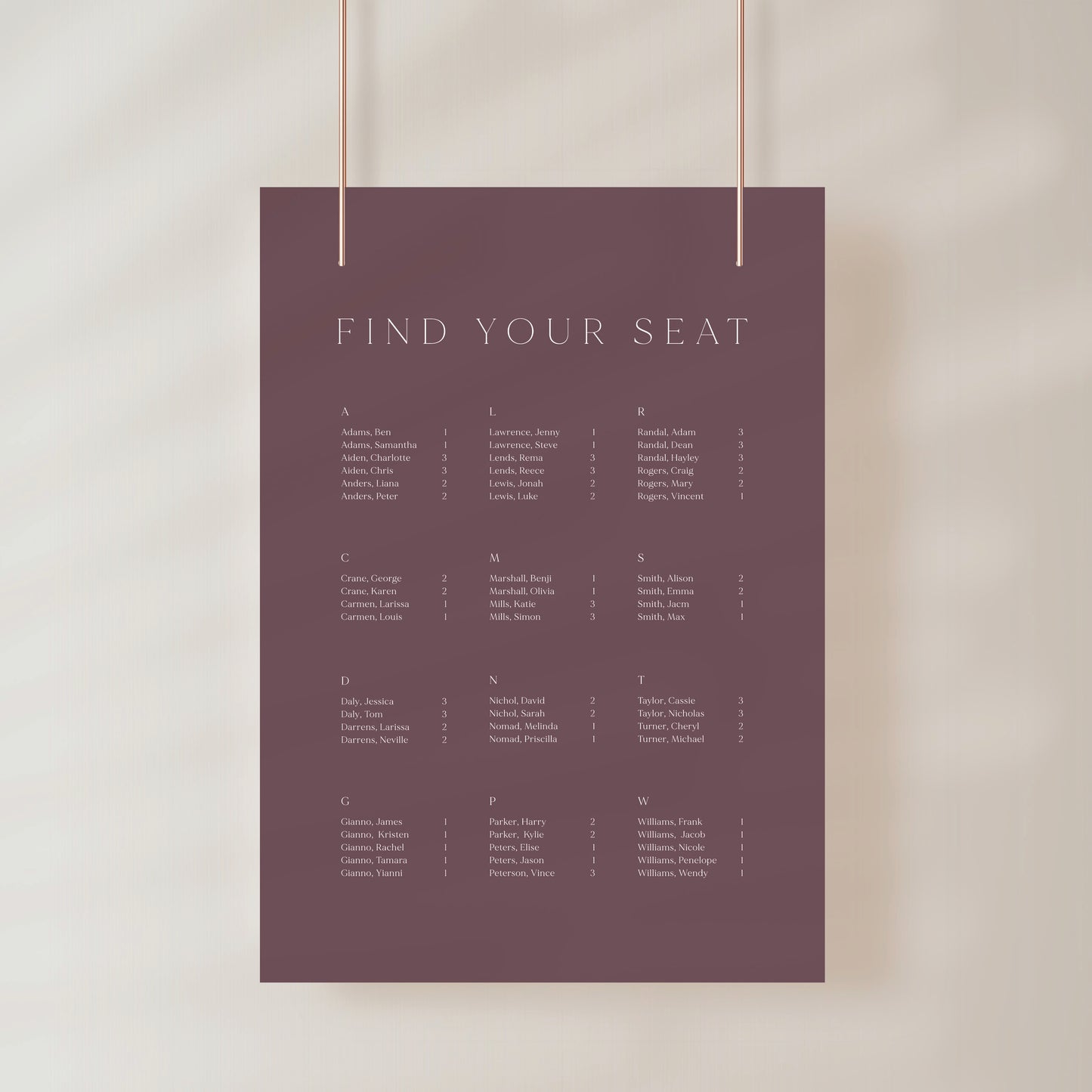 
                  
                    Classico - Seating Chart
                  
                
