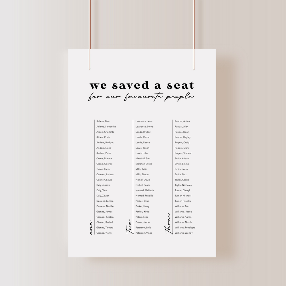 
                  
                    Retro Romance - Seating Chart
                  
                