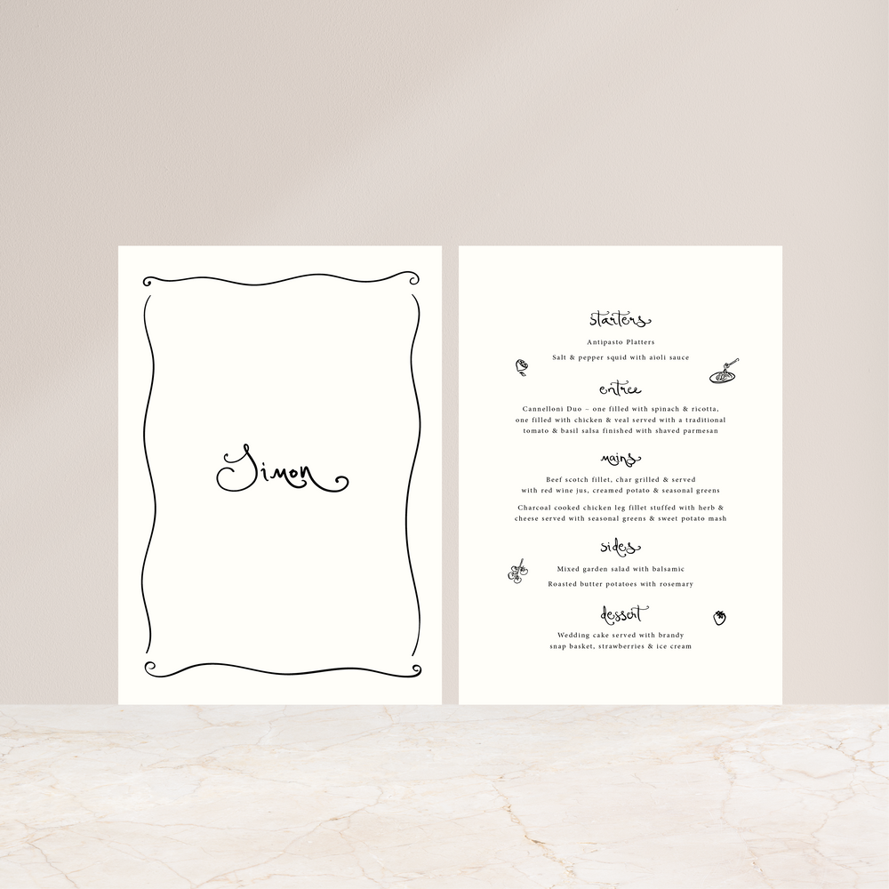 Serene Soirée - Double-Sided Menu