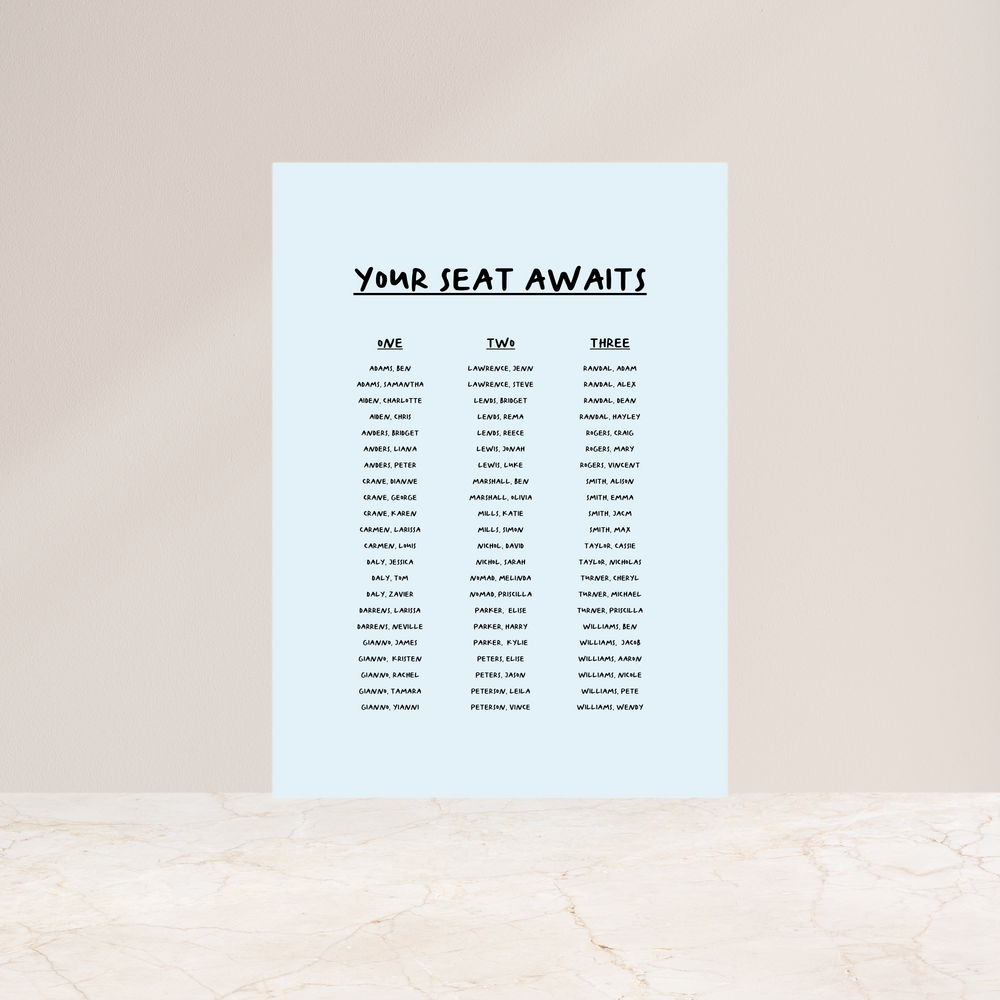 
                  
                    Young Love - Seating Chart
                  
                