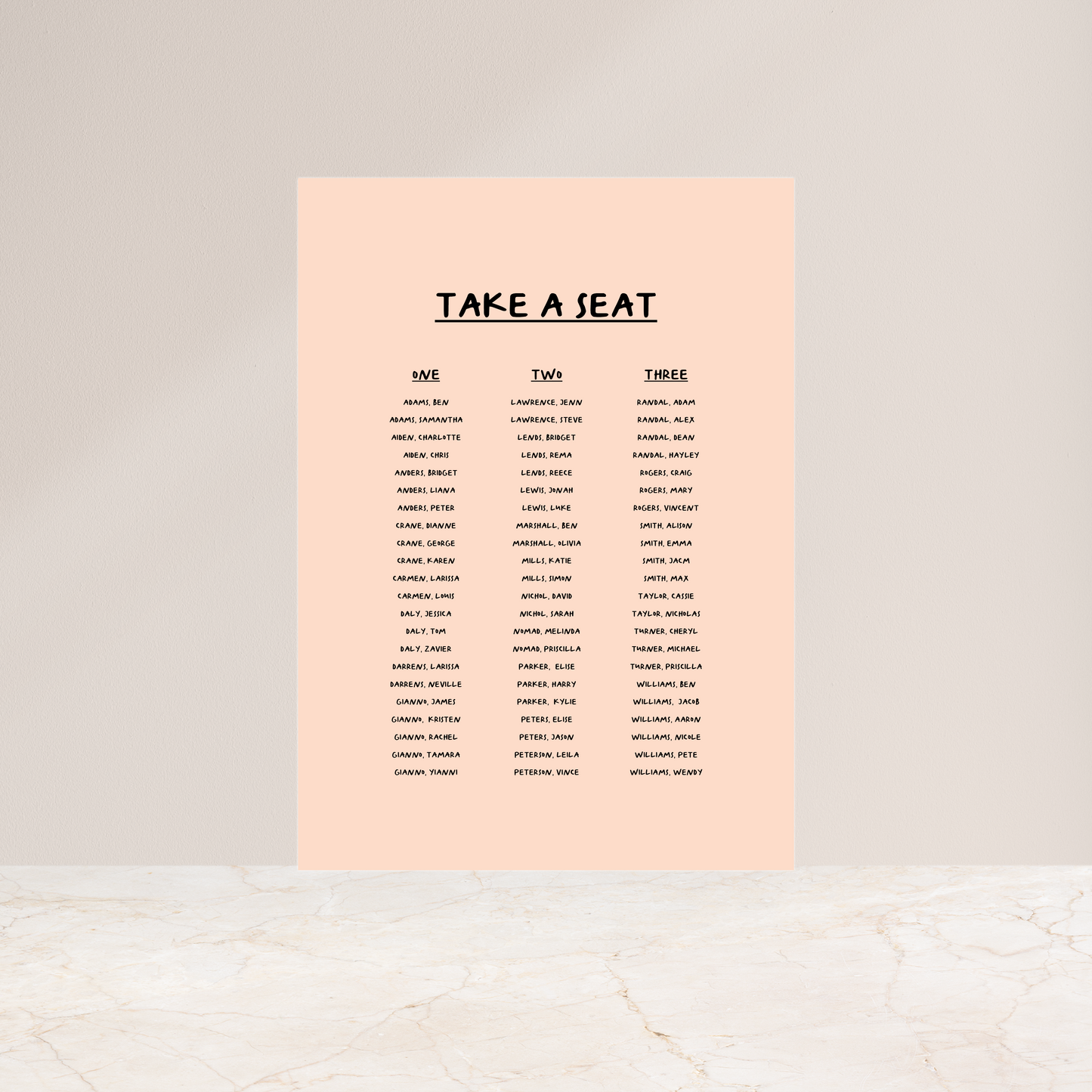 
                  
                    Young Love - Seating Chart
                  
                