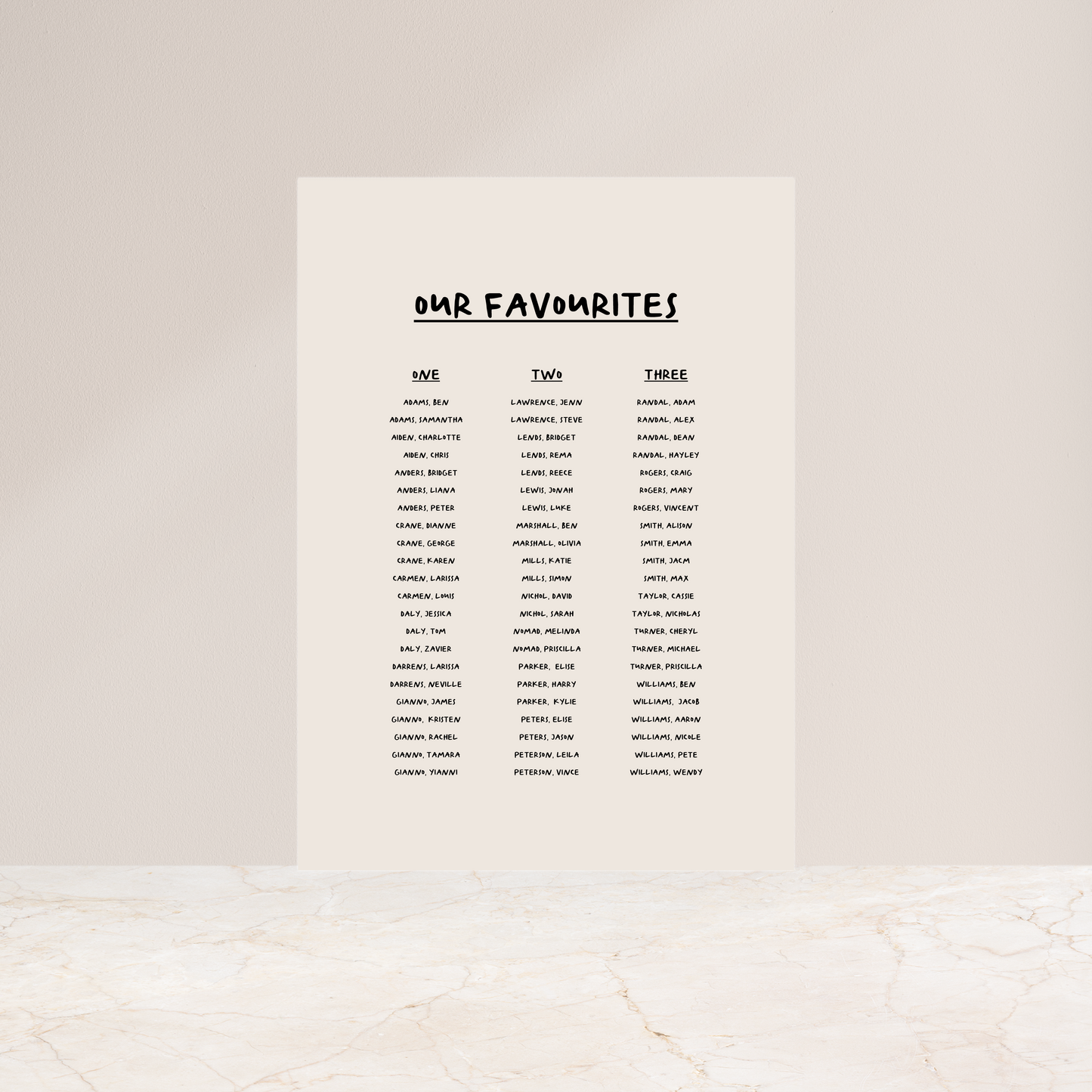 
                  
                    Young Love - Seating Chart
                  
                