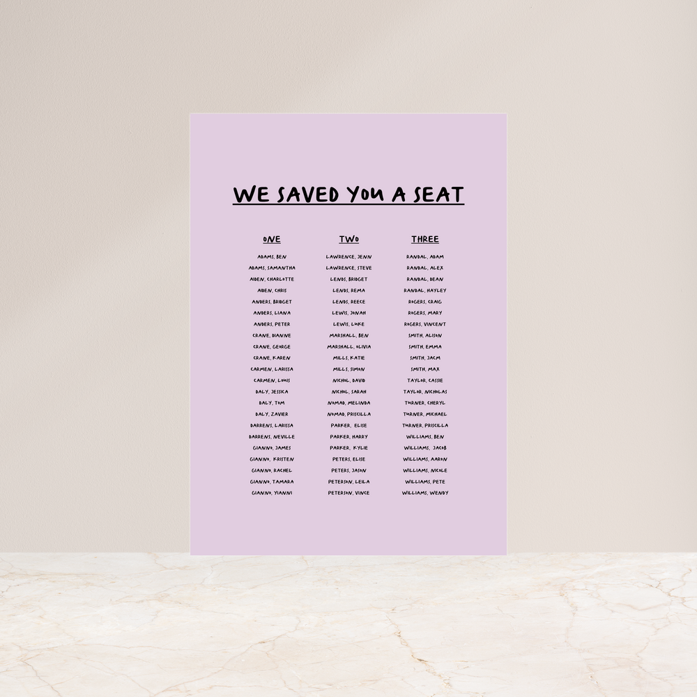 
                  
                    Young Love - Seating Chart
                  
                