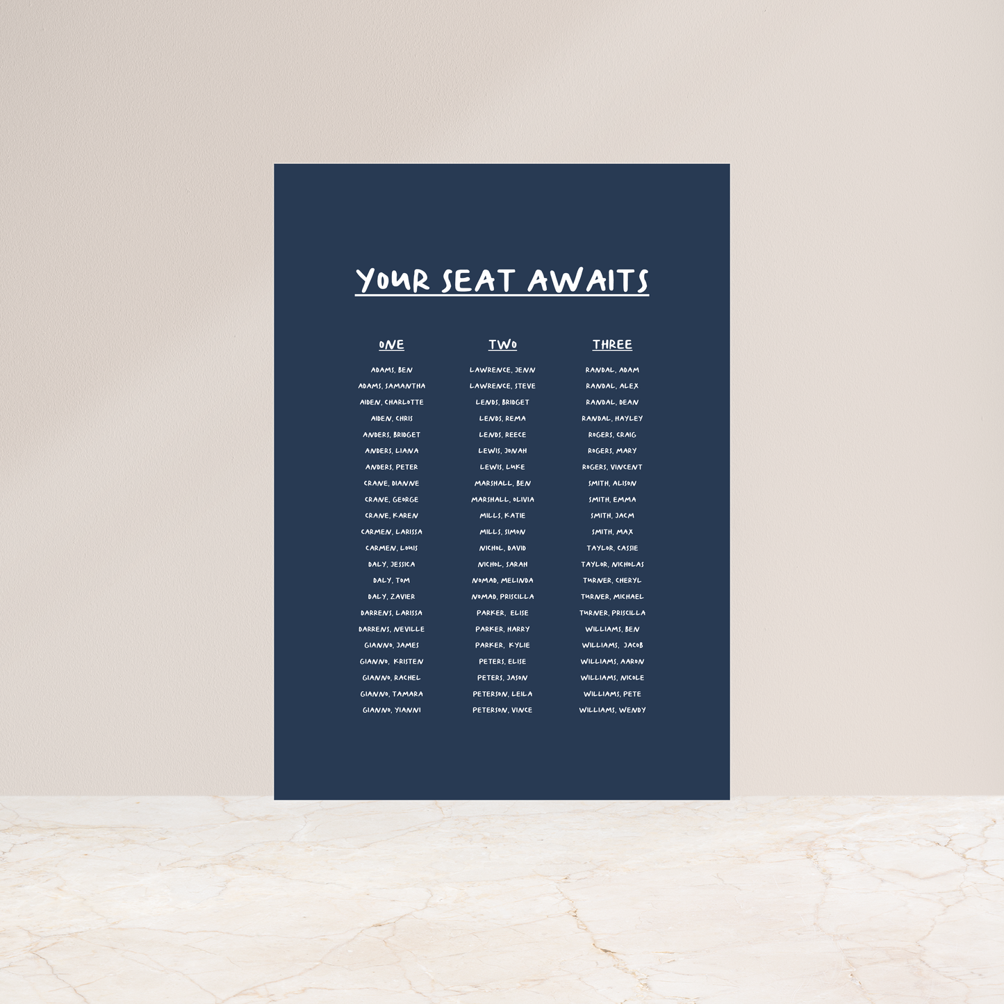 
                  
                    Young Love - Seating Chart
                  
                