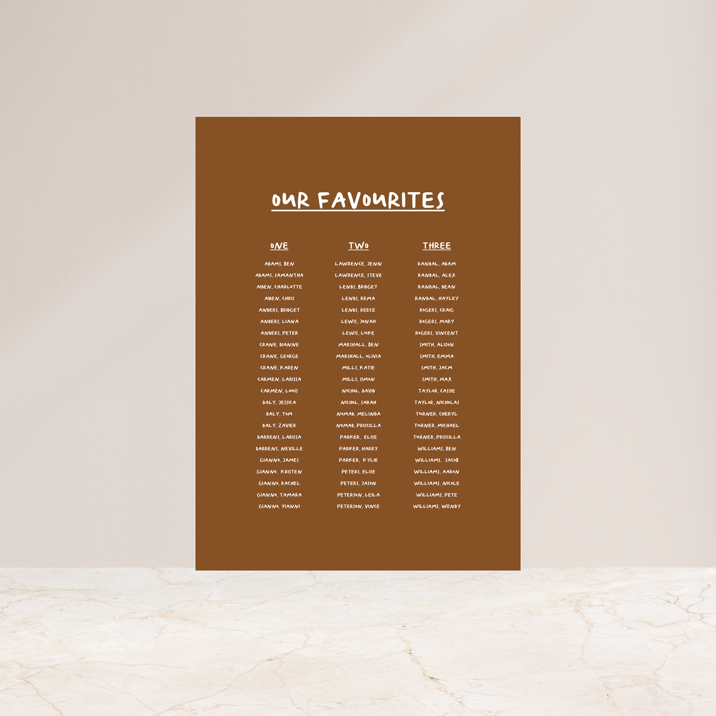 
                  
                    Young Love - Seating Chart
                  
                