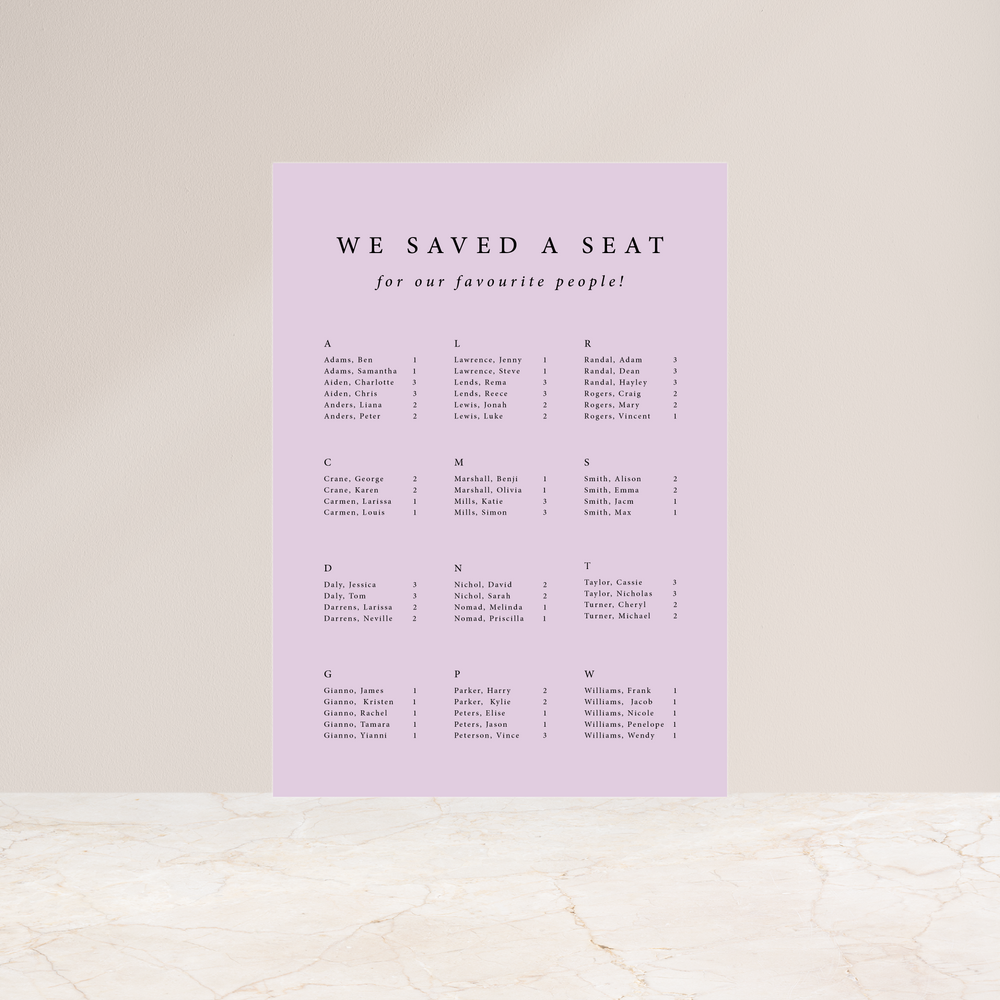 Atlanta Seating Chart Class Ink Designs