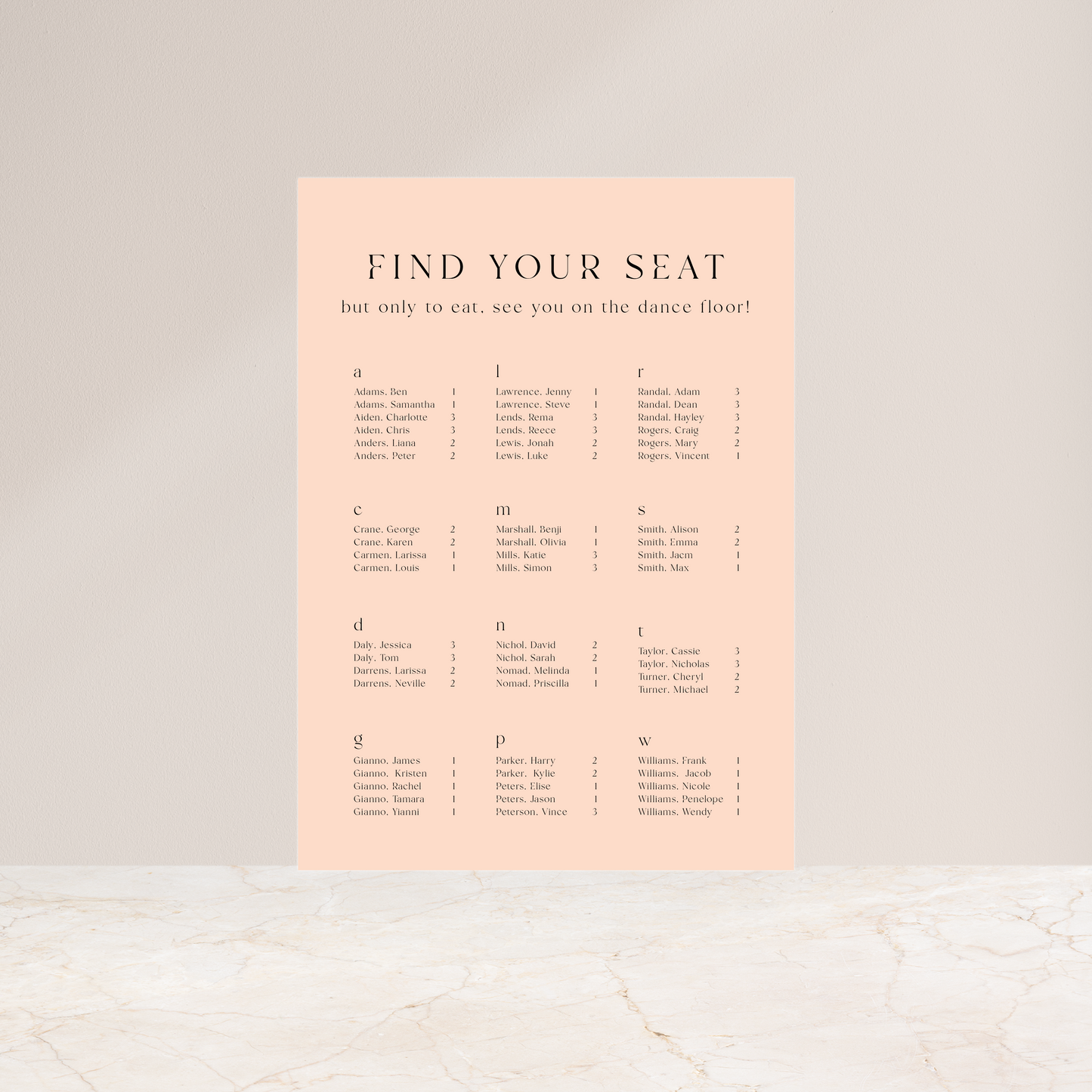 
                  
                    Starlight - Seating Chart
                  
                