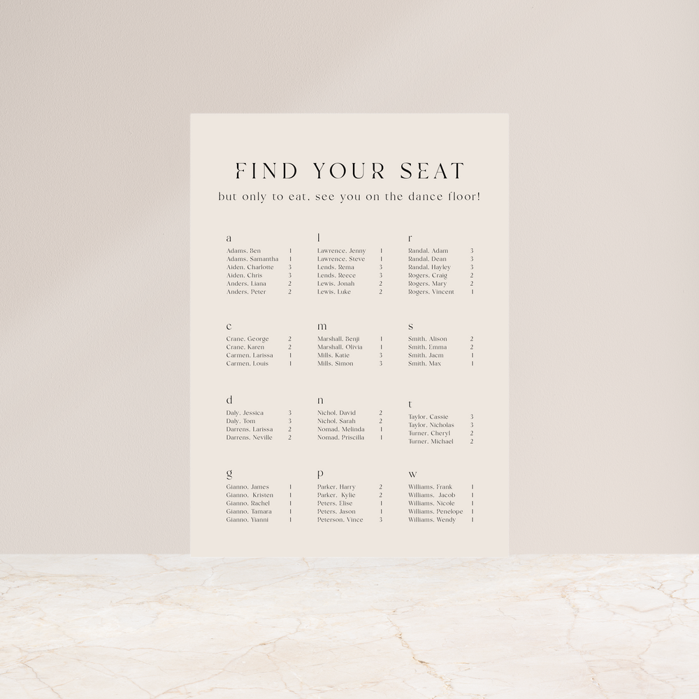 
                  
                    Starlight - Seating Chart
                  
                