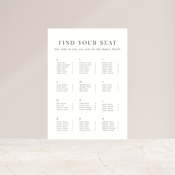 Starlight Seating Chart Class Ink Designs